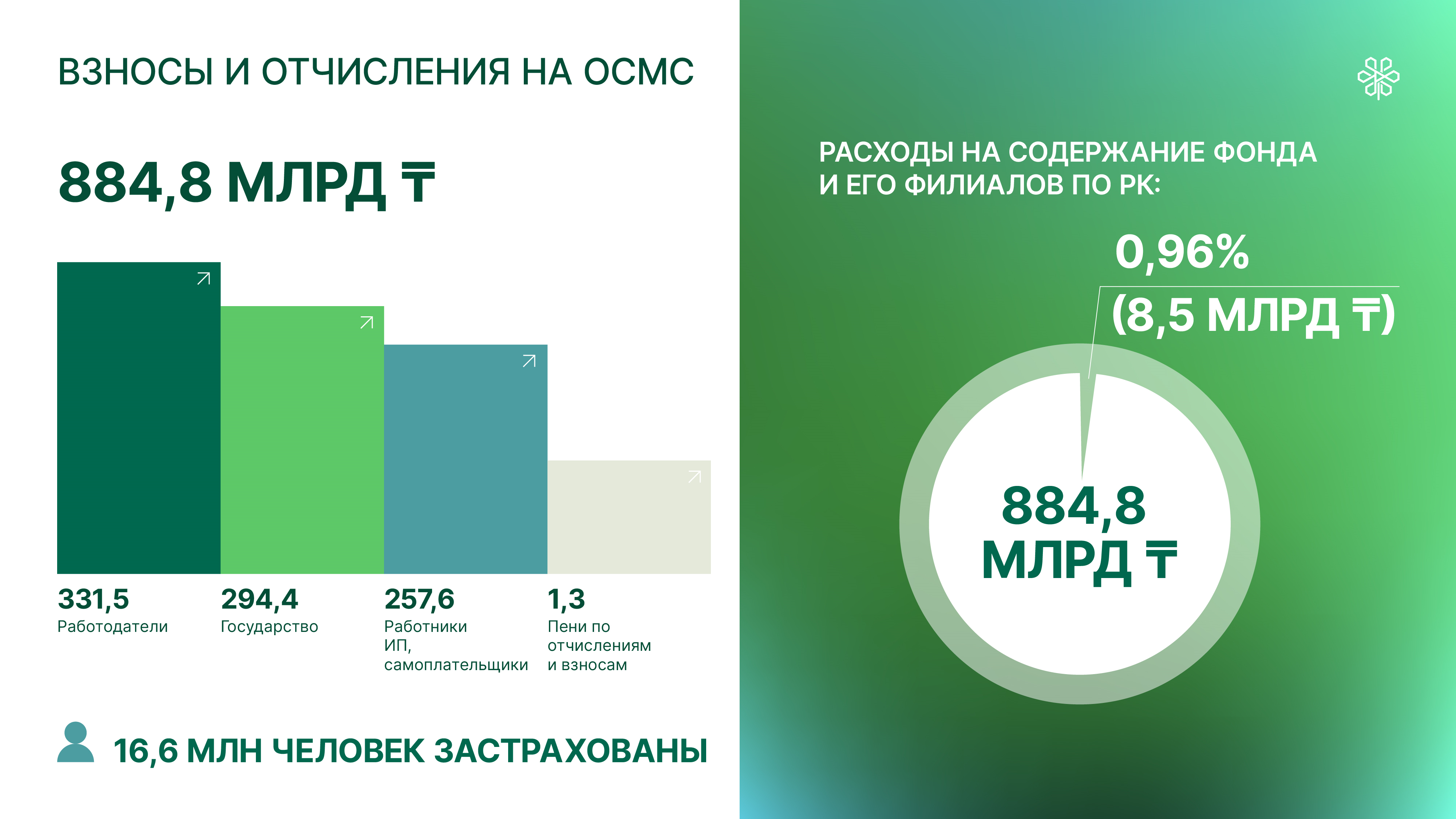 За девять месяцев на счета ФСМС поступило 884,8 млрд тенге взносов 2532150 — Kapital.kz 